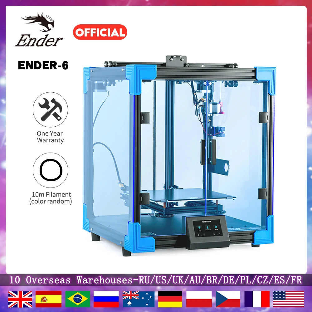 Ender-6 3D Printer Silent Motherboard With TMC2208 Drives Printing Size 250x250x400MM FDM High Precision Print Creality 3D Kits
