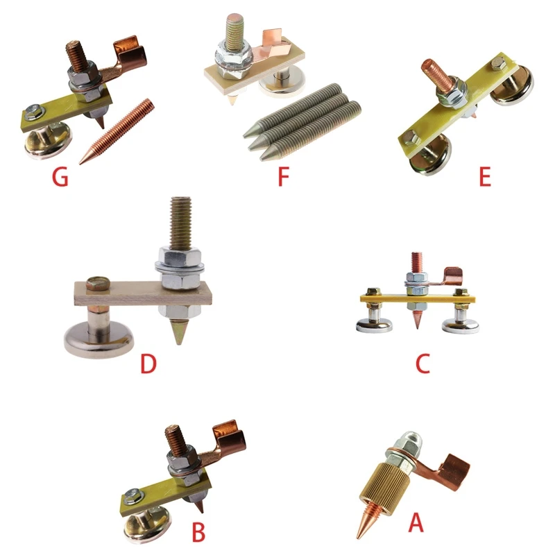 

Strong Magnetic Ground Clamp Connector with Conductive Rod Stud for Welding Machine Auto Bodywork Repair Tools