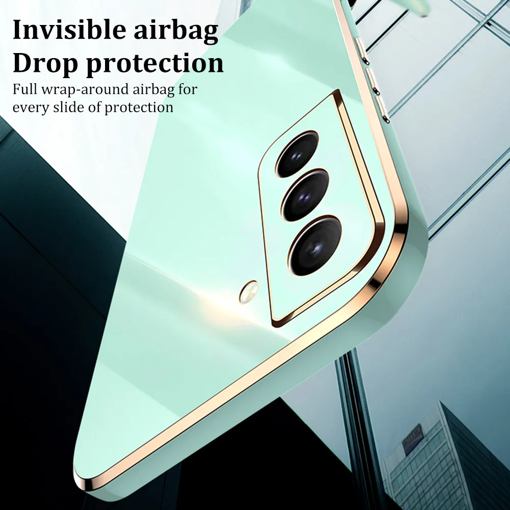 anti knock plated phone case for samsung s21 ultra plus s20 fe full cover case for samsung s22 ultra plus shockproof thin coque free global shipping