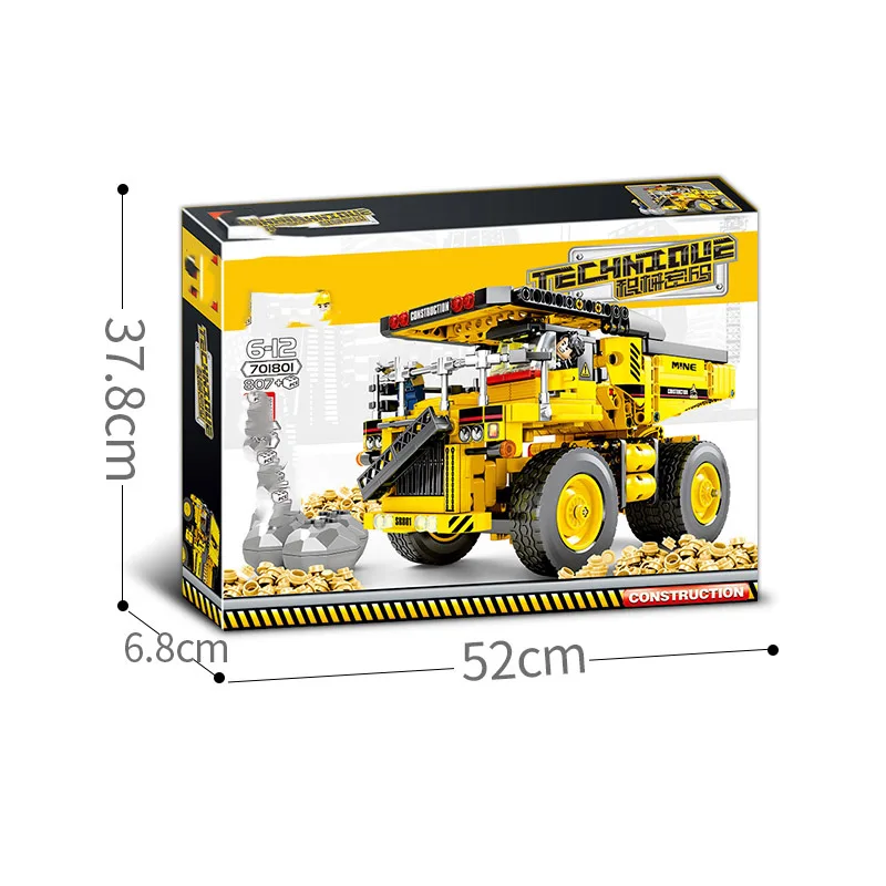 

BIG Engineering Building Blocks Technic Truck 807PCS Blocks City Construction DIY Toy Stereo Assembled Bricks FOR Kids Christmas