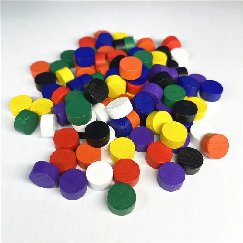 

50Pcs 10*5MM 8 Colors Pawn Wooden Game Pieces Colorful Pawn/Chess For Board game/Educational Games Accessories