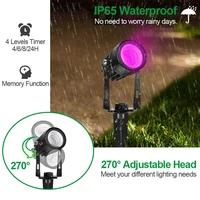 garden outdoor lawn spotlights 6 in 1 led 16 colours changing pathway landscape waterproof lamp remote controlor pathway patio
