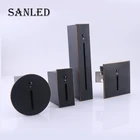 Ночник,Датчик движения,Настенный светодиодный светильник, черный осветительный прибор с пассивным ИК-датчиком для лестницы, коридора, угловой умный светильник для ступенек, 3 Вт