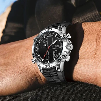2022 New FOXBOX Mens Watches Dual Display Sport 50M Waterproof Digital Men Wristwatch Quartz Watch for Men Relogio Masculino+Box Other Image