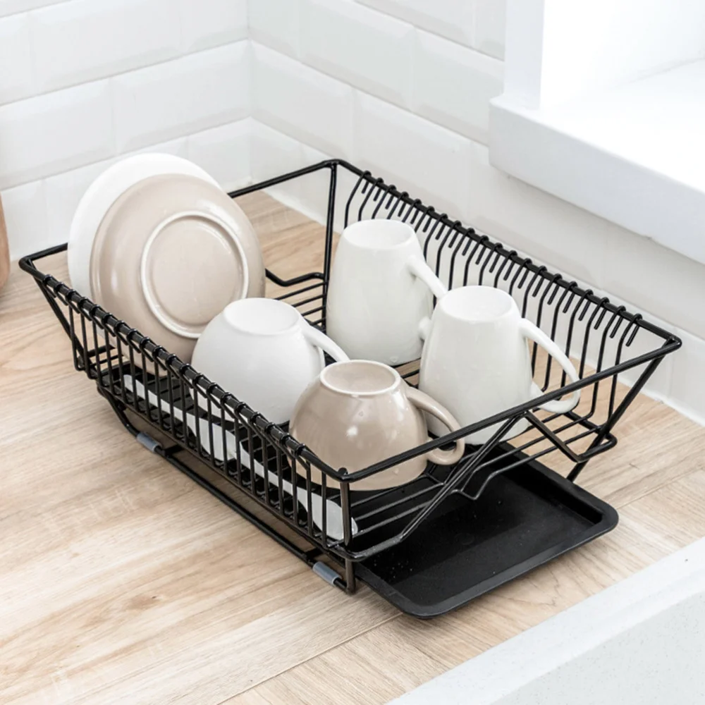 

Multifunctional Tableware Storage Rack Dishes Drain Holder Iron Steel Dish Drying Rack Kitchen Storage Organizer Draining Rack D