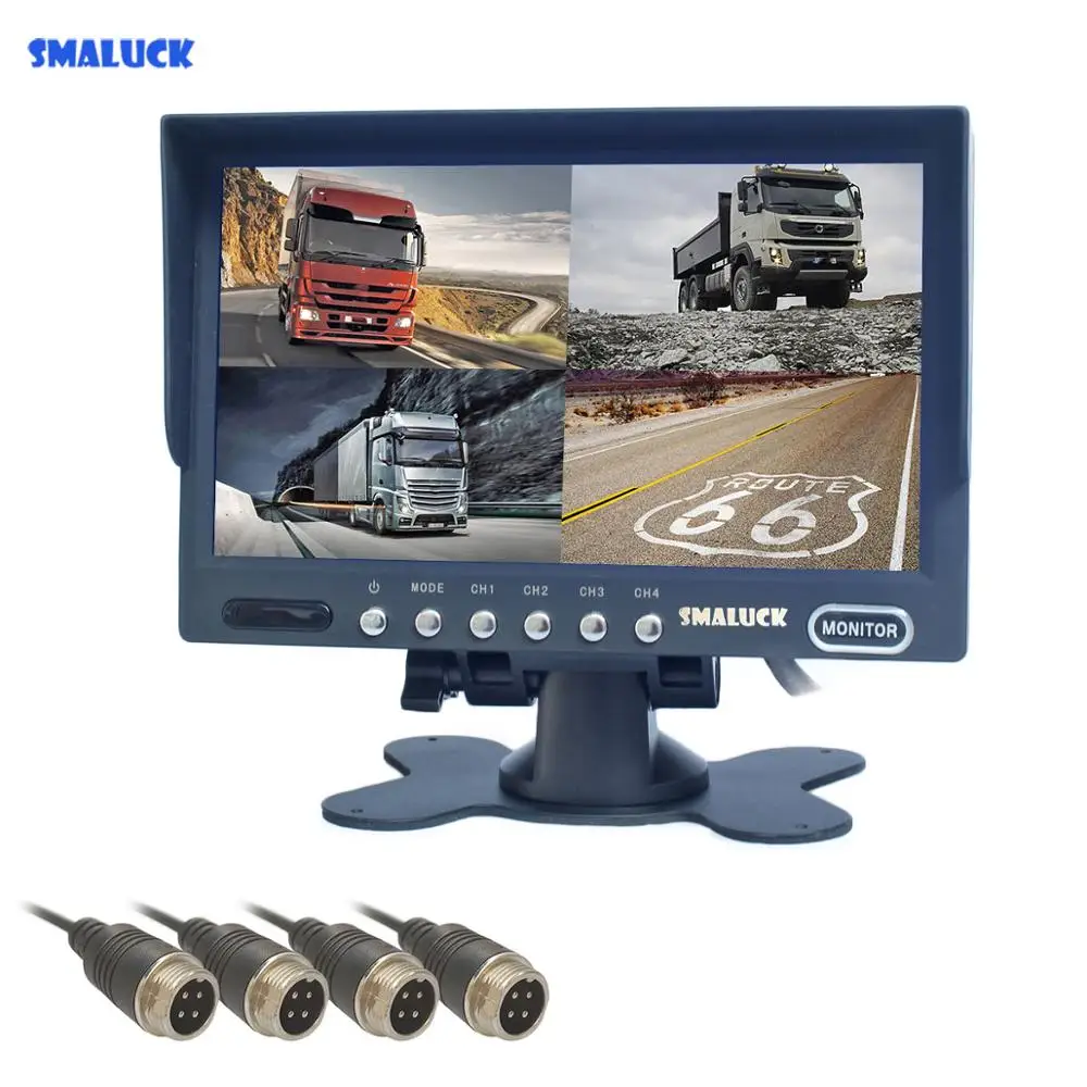 SMALUCK 4x4 контакта разъемы 7 дюймов 4 раздельных четырехъядерных экрана дисплей цвет