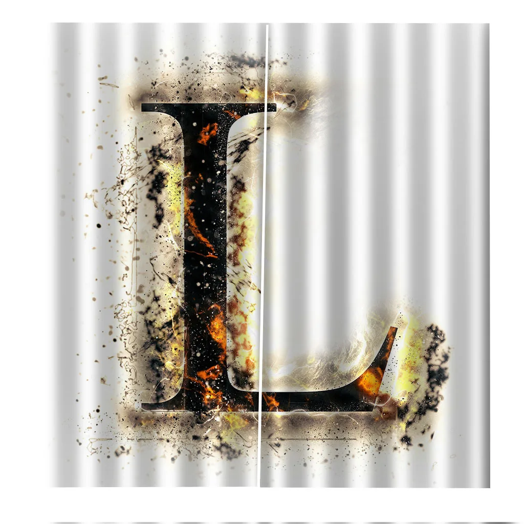 

DIY Single Letters Network Red Hot Models 3D Printed Curtains Full Blackout Curtains for Bedroom Living Room Home Customization