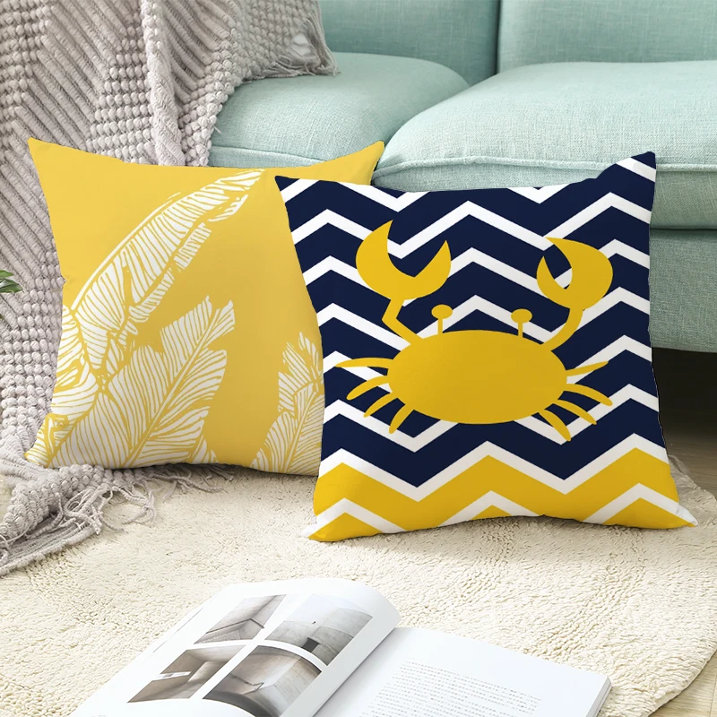 

1Pc Yellow Decorative Pillowcase Cushion Cover Fruit Animal Pattern Car Home Party Decor Sofa Pillows Case 45*45cm