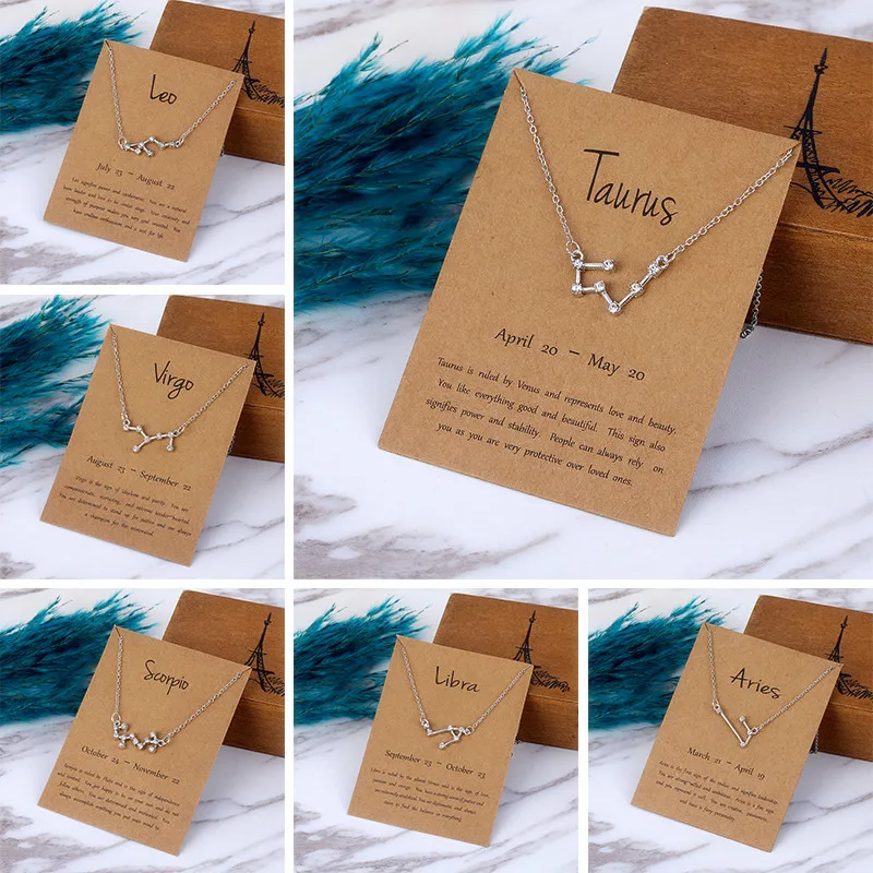 Ожерелья и подвески со сверкающими кристаллами звездами знаками Зодиака чокер