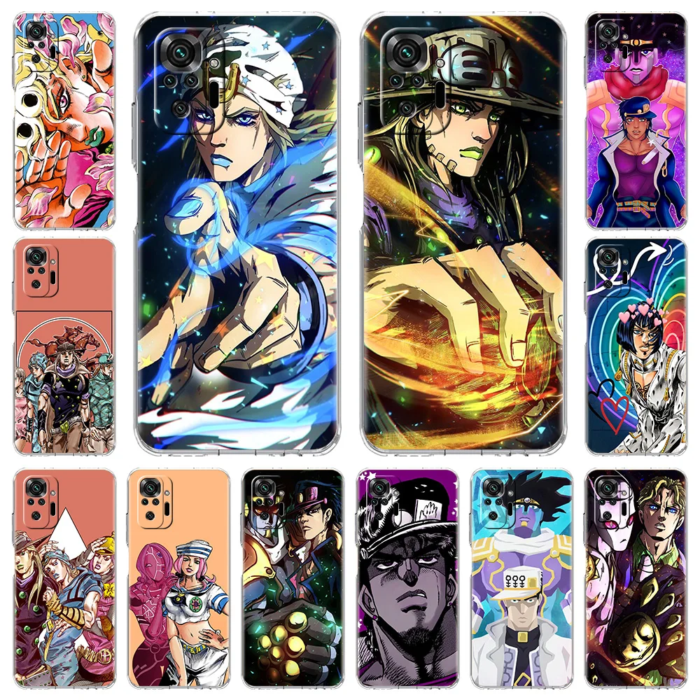 

JoJo's Bizarre Adventure Anime Phone Case For Xiaomi Poco X3 NFC M3 F3 Redmi Note 10 9S 9 8 Pro 7 8T 9C 9A 8A K40 Clear Cover