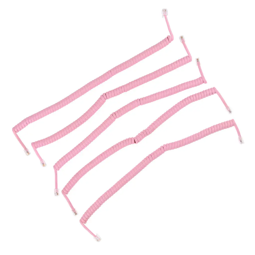 

Telephone Handset Cord Cable Spiral Coiled Length 0.82 To 6.56ft
