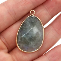 natural flash labradorite pendant charms water drop shape pendant for jewelry making diy necklace earrings accessories 23x34mm