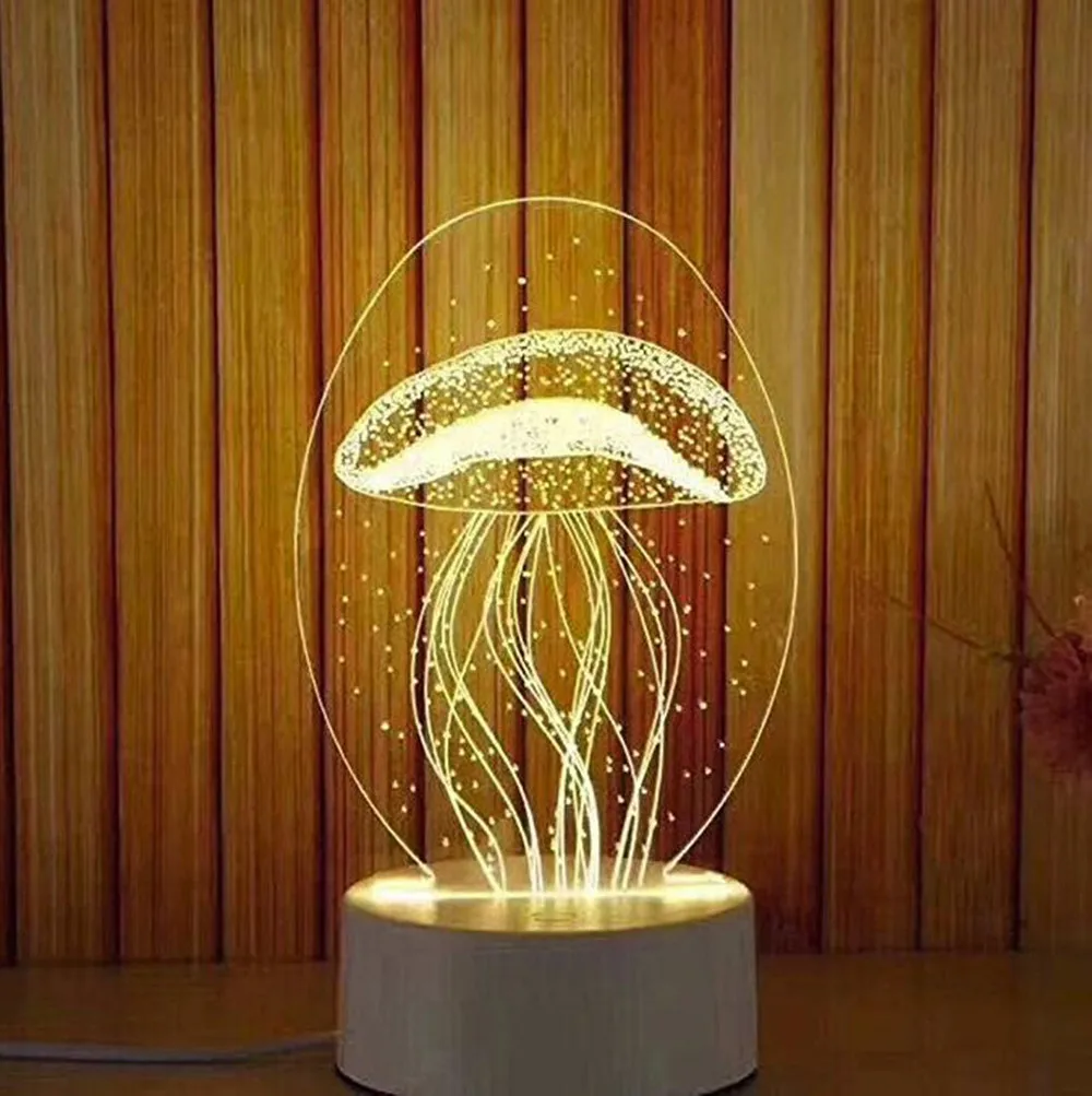 Красочная 3D голограммовая лампа I LOVE YOU USB акриловые огни Светодиодная ночник для