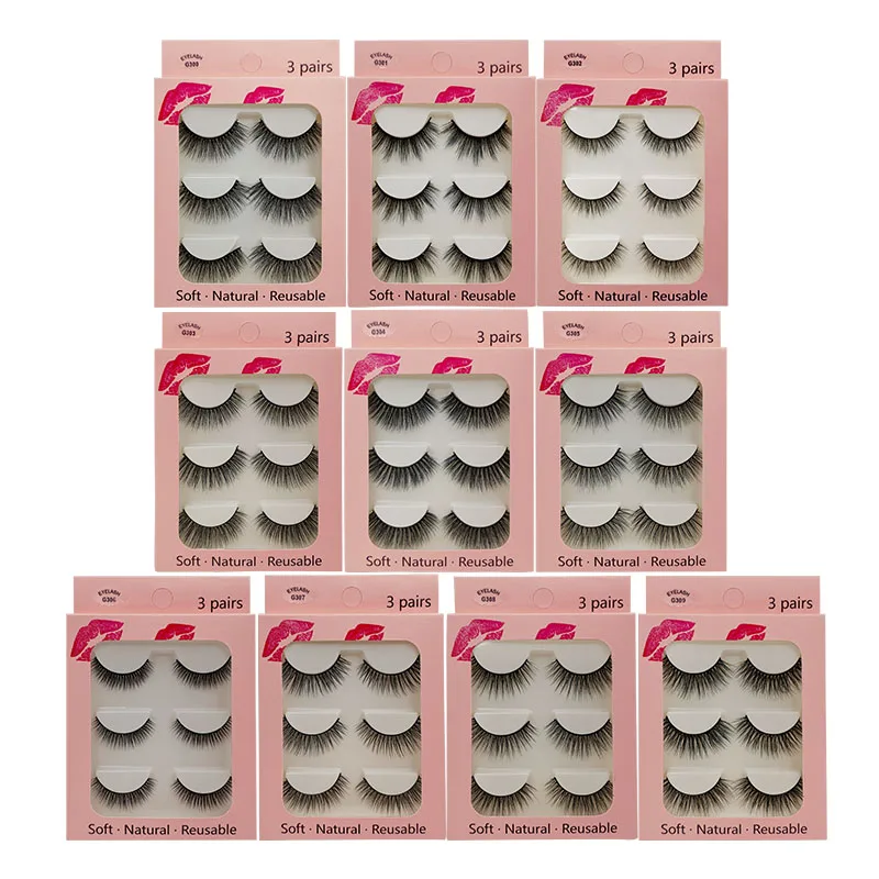 New 3/2 pairs natural long false eyelashes fake lashes makeup 3d mink extension eyelash for beauty 3D-X08 | Красота и здоровье