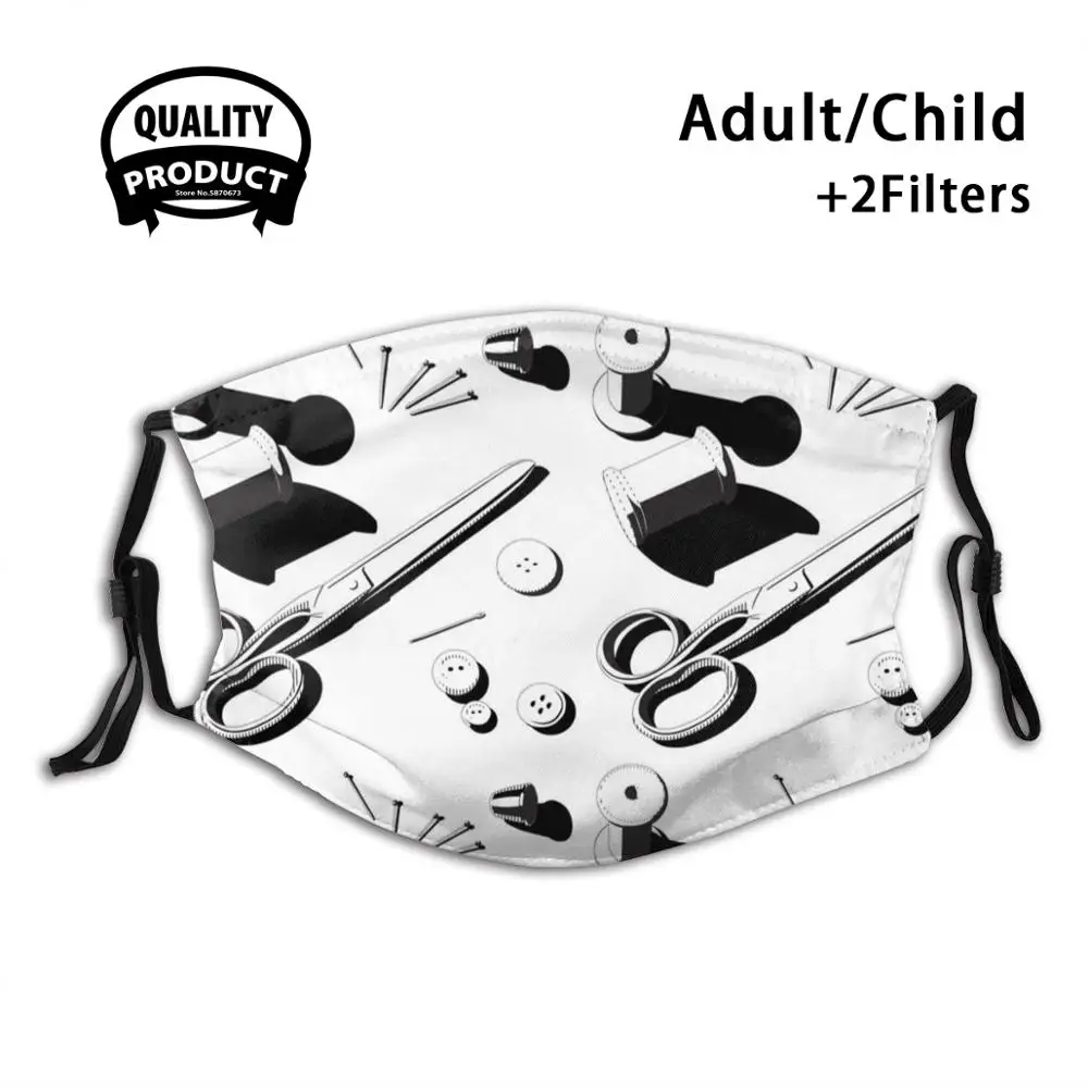 

Sewing Goods Reusable Mouth Mask Filter Cool Funny Masks Naht Needlework Thimble Buttons Alfinetes Pins Needle Scissors
