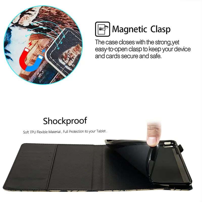 Tablet Case for Samsung Galaxy Tab A 8.0 SM-T290 T295 T297 2019 Cover For tab SM-T295 Protective Skin PU Leath |