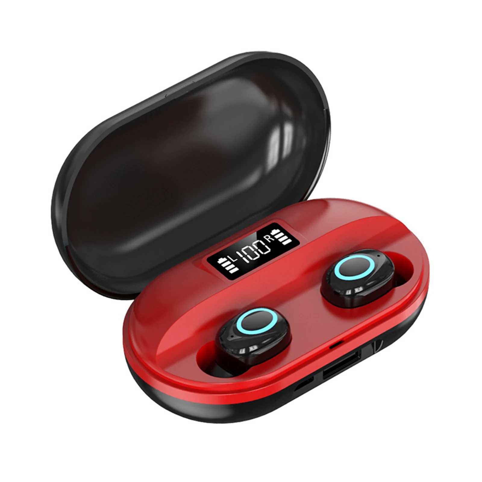 

TWS BT5.0 Wireless Earbuds With Mic Waterproof Sports In-Ear Stereo Surround Hi-Fi Earphone With Digital Charging Bin