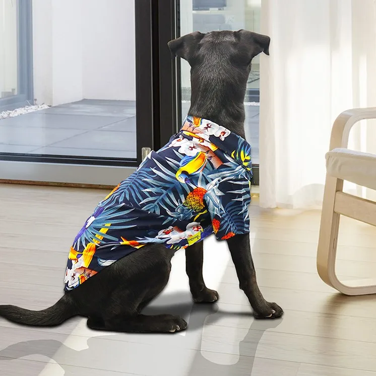 

Hawaiian Dog Clothes Floral Dog Shirt for Small Medium Coconut Tree Pet Dogs Holiday Clothing Beach Shirt Pet French Bulldog