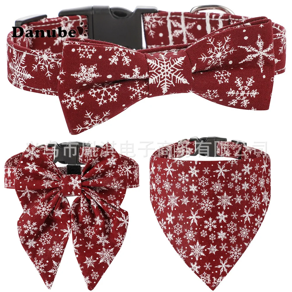 

Рождественский ошейник для кошек и собак, регулируемый галстук-бабочка, ошейник, аксессуары для щенков и кошек