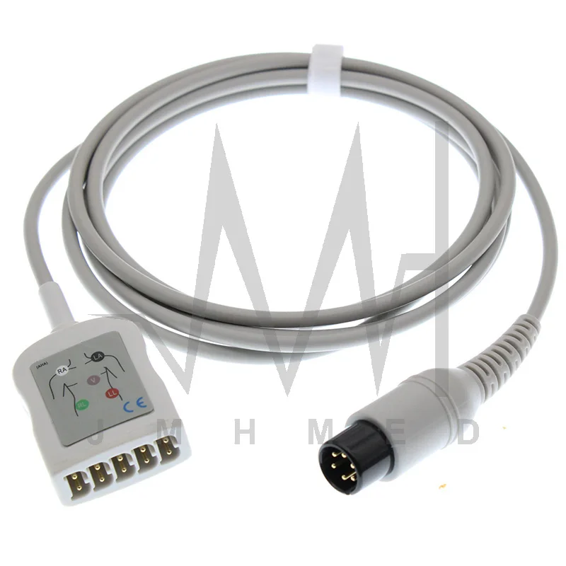 

6P to 5 Leads ECG EKG Trunk Cable for AAMI6P Sapcelabs Welchallyn Edan Monitor,IEC or AHA Lifelink (LL) Intermediate Adapter