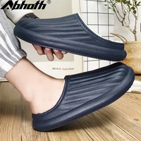 abhoth mens and womens couple slippers winter add velvet to keep warm water proof non slip and durable designer slippers men