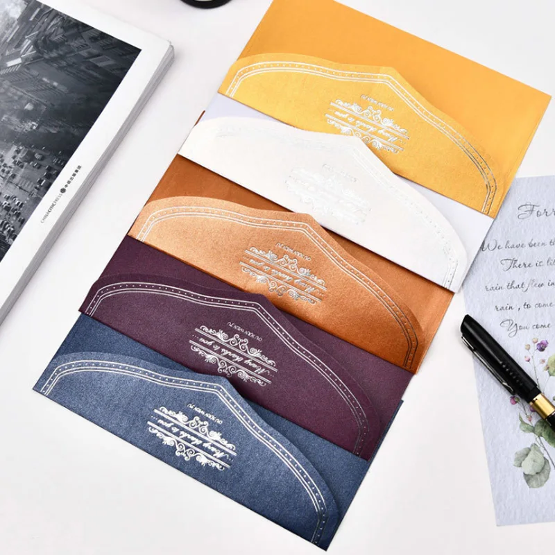 100pcs/pack European Elegant Hot Stamping Envelope Wedding Party Invitations Greeting Cards and Gift cards Wholesales | Дом и сад