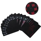 Качественные пластиковые ПВХ покерные водонепроницаемые черные игральные карты подарок прочный покер