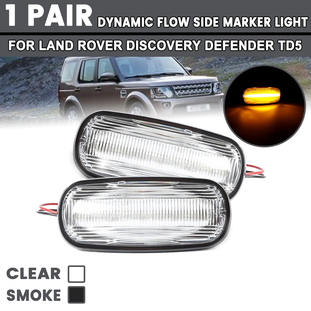 

2 шт., светодиодные габаритные огни для Land Rover Discovery Defender TD5
