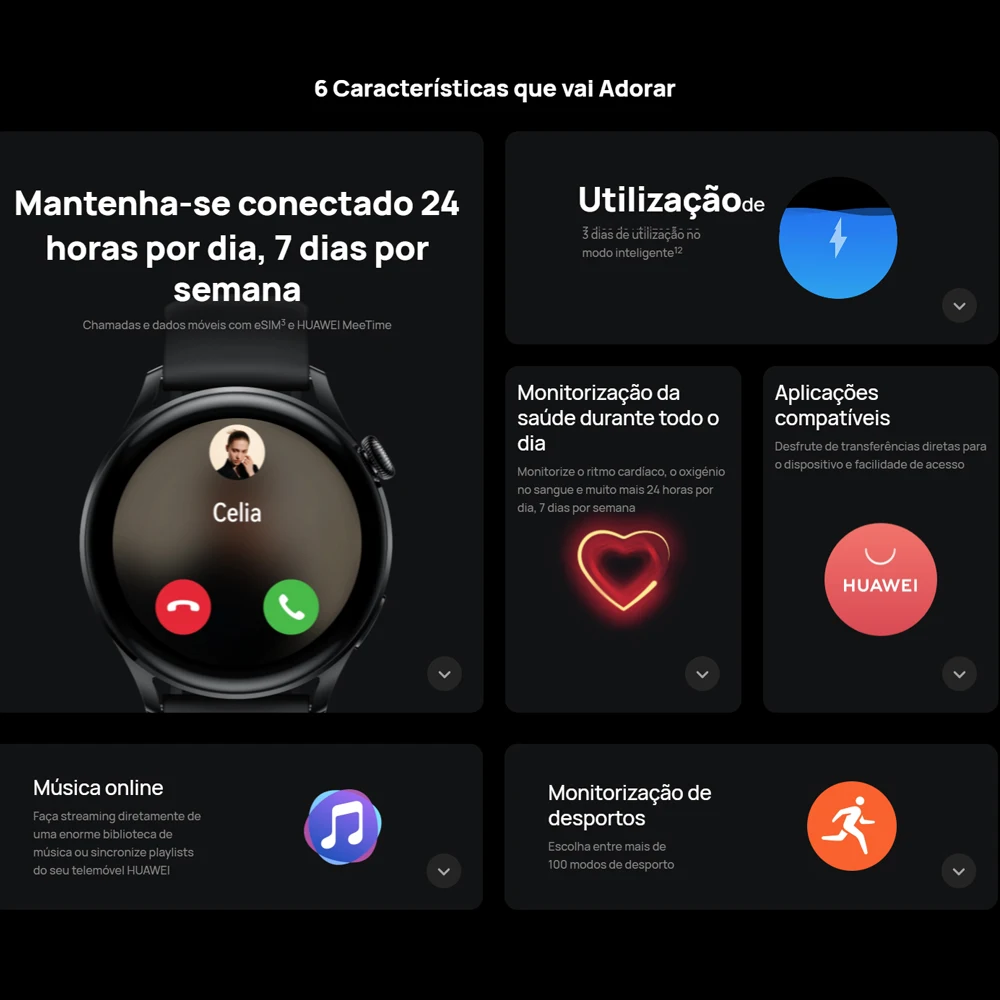 Смарт часы HUAWEI WATCH 3 встроенные смарт-часы с GPS Время работы батареи 14 дней