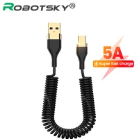 5a usb cable retractable fast charging data cable usb type c charger wire cord adapter for samsung huawei xiaomi