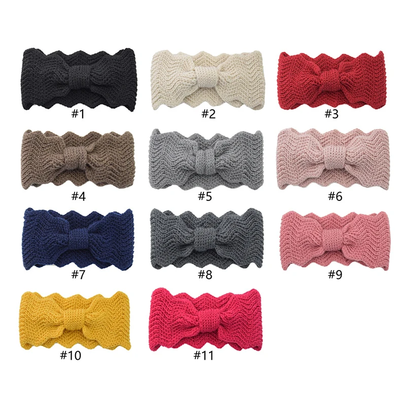 

New Autumn And Winter Wave Knitted Pearl Headband Ear Warmer Knotted Wool Warm Turban Women Hairbands Girls Hair Accessories Hot