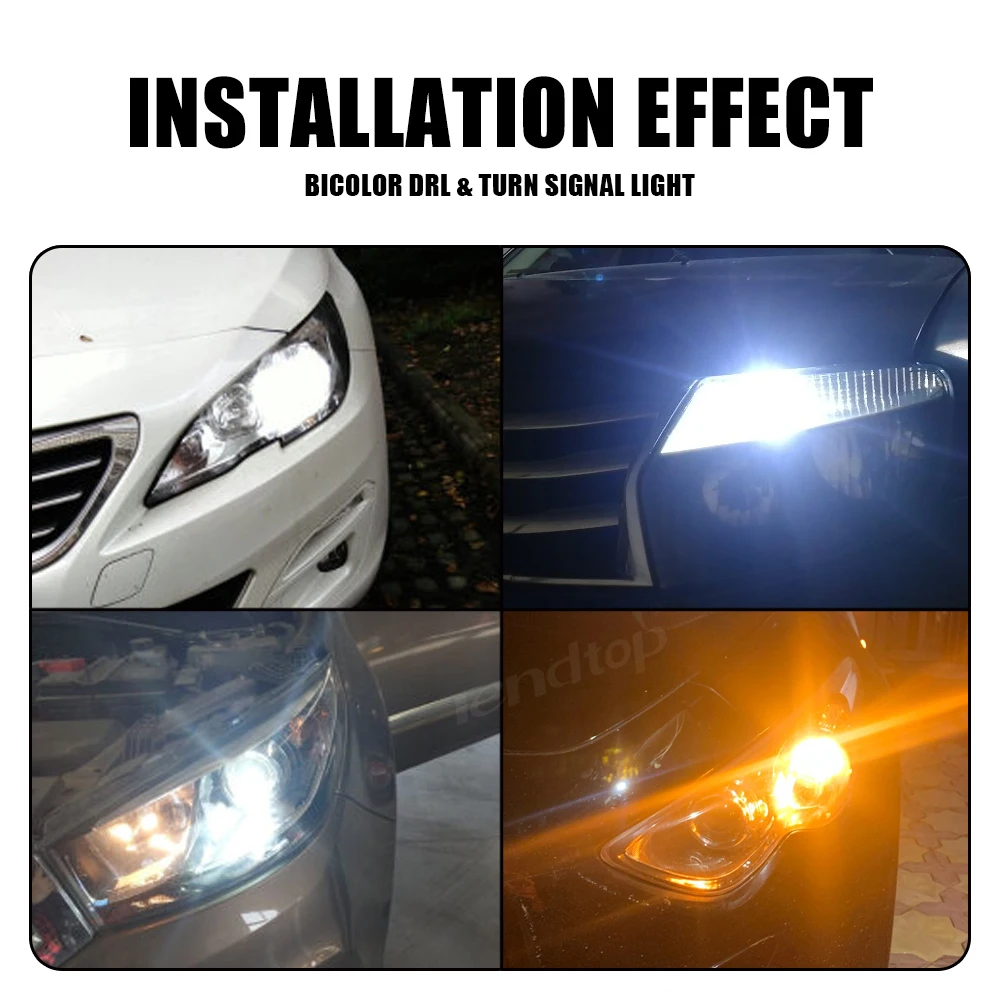 

2Pcs 96 SMD LED T20 7440 1156 BA15S BAU15S P21W PY21W DRL Car Turn Signal Daytime Running Lamp Dual Color External Bulb Light