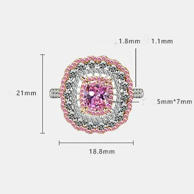 Модное розовое cz большое кольцо для женские обручальные кольца Женская