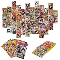 50pcs anime manga panels poster anime wall art kit bright color home decor anime decor demon slayer hunter x hunter