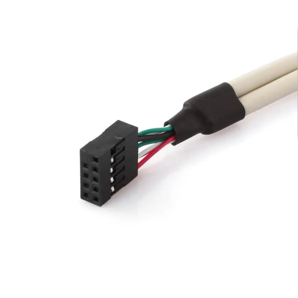 

30cm 9 Pin Female to Dual Port USB 2.0A Female Screw Lock Panel Mount Cable