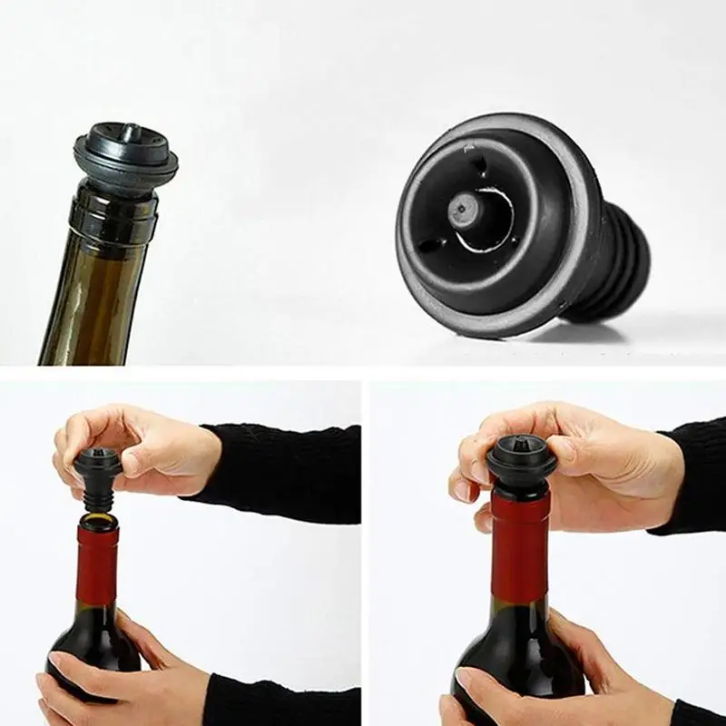 

1Pc Rubber Vacuum Suction Wine Bottle Stoppers Vacuum Pump Wine Preserver Dropshipping Stoppers V3Q2 I8F7