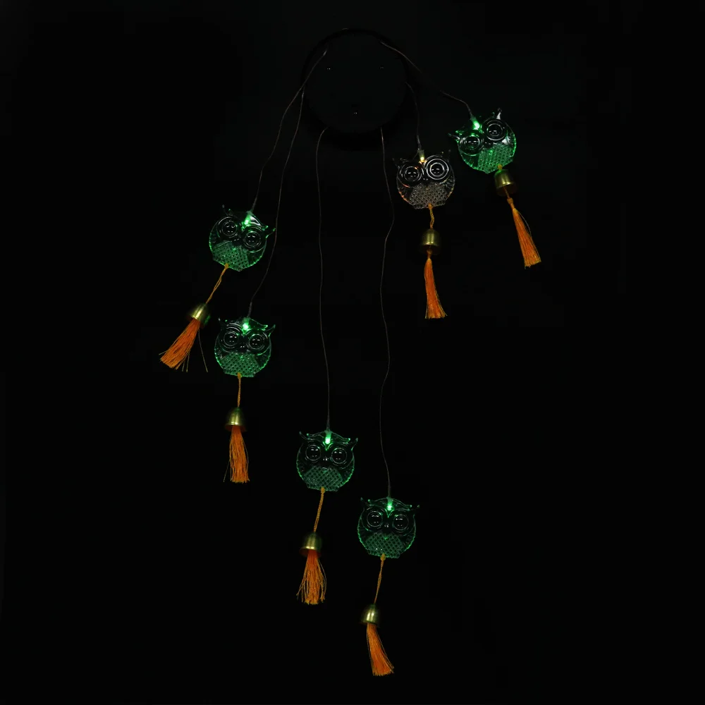 

1Pc Wind Bell Lamp Owl-shaped Design Wind Chime Lamp Decoration (White)