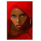 Африканский женский красный шарф абстрактные на холсте плакаты и принты художественные настенные картины для гостиной