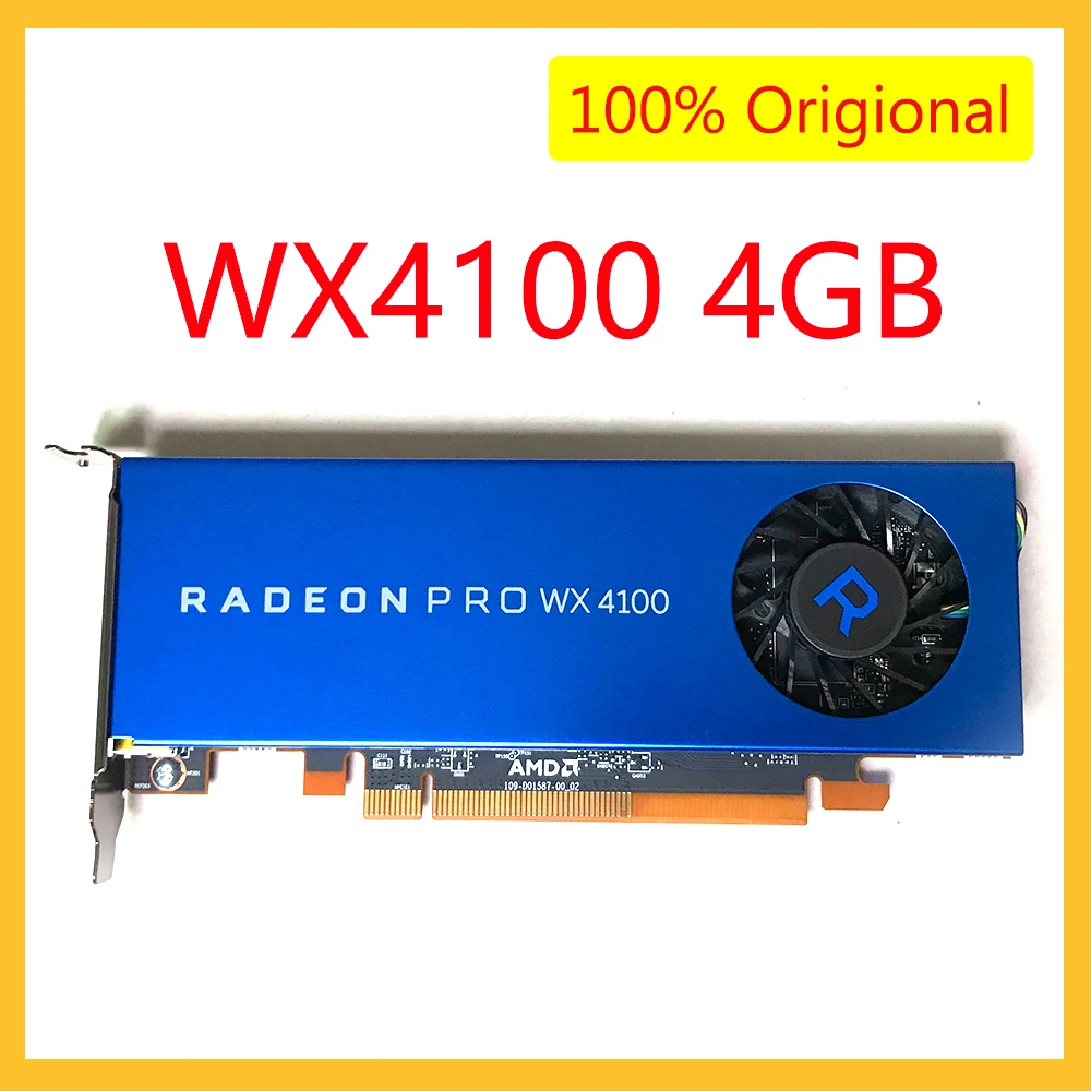 

Оригинальная новая видеокарта для AMD Radeon Pro WX4100 4 ГБ GDDR5 4x Mini-DisplayPort PCIe, видеокарта mp3 и amp, аксессуары