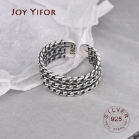 s925 sterling silver rings bijoux 2020 simple style silver color multilayer line rings for women gifts large chains rings