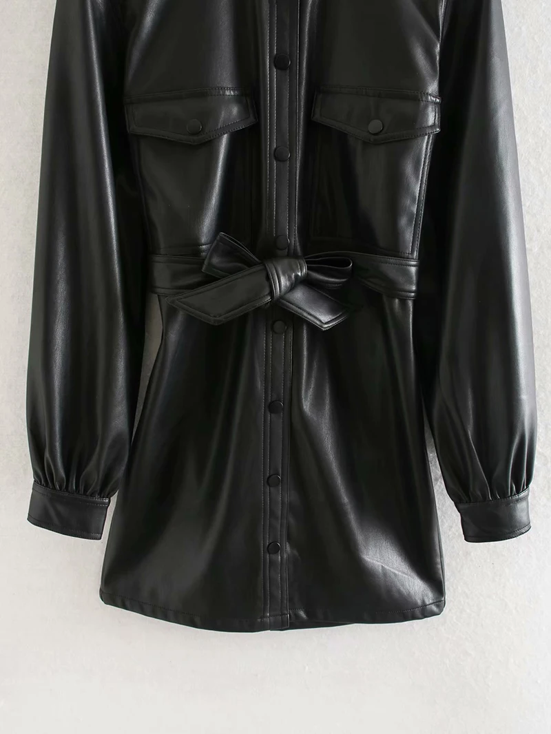 Модное женское платье 2020 стильные мини-платья из искусственной кожи с