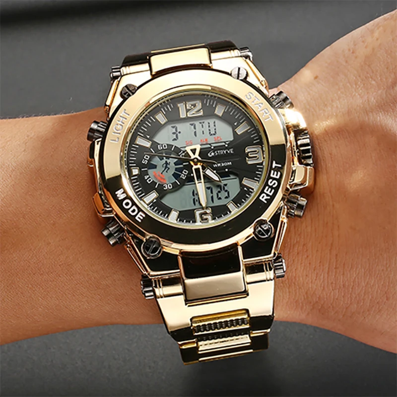 Спортивные цифровые часы STRYVE мужские водонепроницаемые электронные кварцевые