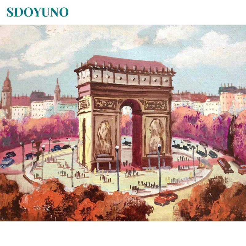 

SDOYUNO 60x75cm DIY Oil Paint By Numbers Chrysanthemum Frameless Handpaint Painting By Numbers On Canvas Flowers