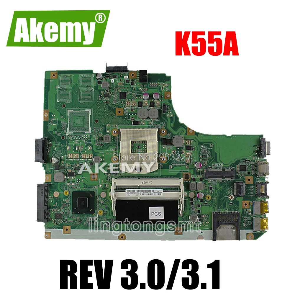 

K55A Motherboard Rev 3.0/3.1 HM76 Chipset For Asus K55A K55VD Laptop motherboard K55A Mainboard K55A Motherboard test 100% OK