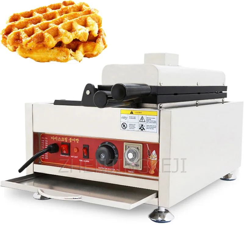 Online Wajan Pemanggang Elektrik Muffin Telur Toko Teh Susu Camilan Adonan Baja Tahan Karat Panjang Pembuat Wafel Sarang Lebah Komersial 220V/110V
