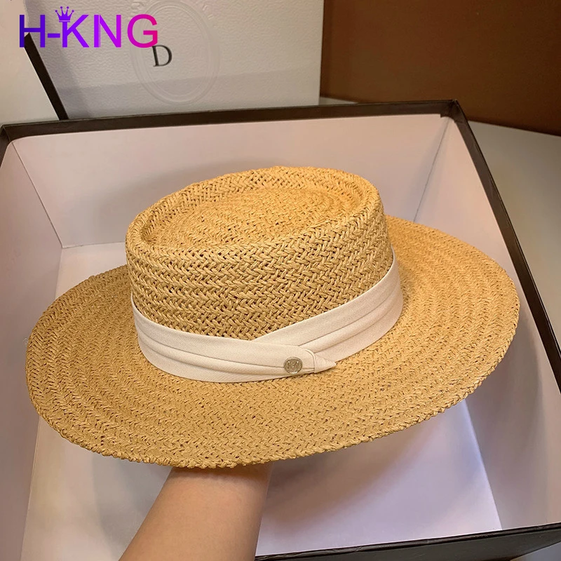 

2021 Summer Women Wide Brim Straw Hat Fashion Chapeau Paille Lady Sun Hats Boater Wheat Panama Beach Hats Chapeu Feminino Caps