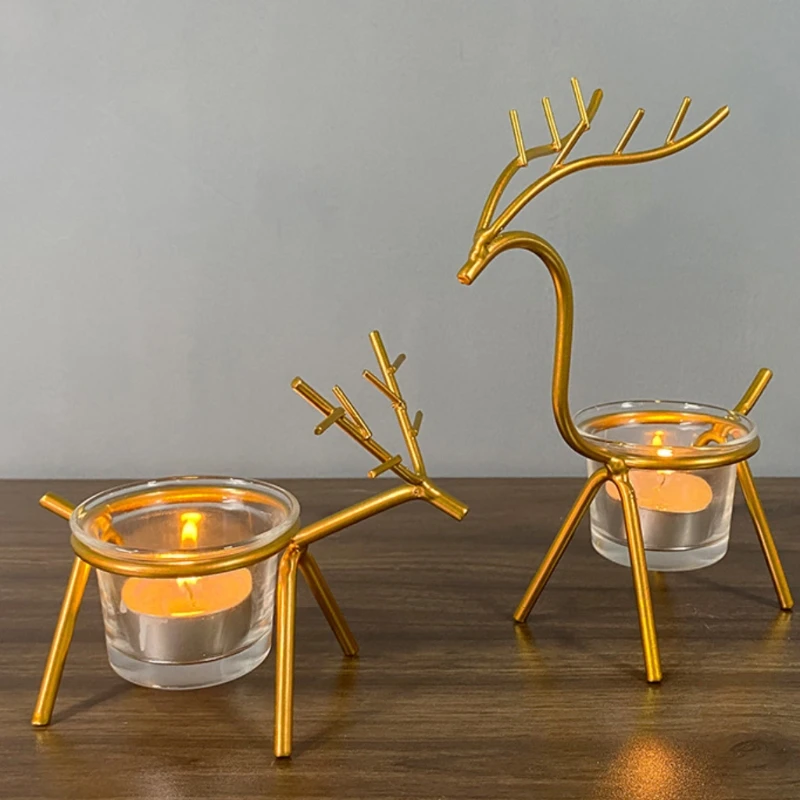 

Metal Reindeer Tea Light Candle Holders, Christmas Decoration for Home, Reindeer 57BB