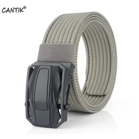 cantik unique 3d black automatic buckle metal quality canvas belts nylon striped belt for men clothing jeans accessories cbca159