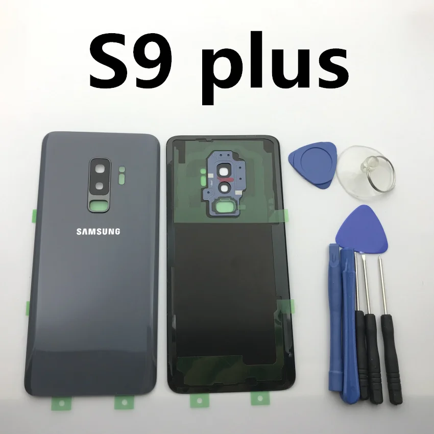 s9 plus grey Замена оригинальной задней панели батареи Стекло задняя дверь Крышка для samsung Galaxy s9 s9+ edge plus G960 G960F G965 G965F+ инструмент - Цвет: s9 plus grey