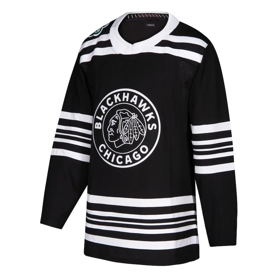 

Jonathan Toews Alex DeBrincat Patrick Kane Duncan Keith Brent Seabrook Crawford Hockey Chicago Black 2019 Winter Classic Jerseys